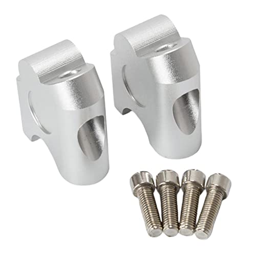 UJEAVETTE 7/8" 22mm Motorcycle ATV Dirt Bike Motocross Handlebar Risers Silver