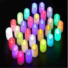 Super SMOKELESS Candle Beautiful Battery Operated Tea Light LED Candles, for Christmas Festival Set of 24Pcs. Candle (Multi Colour)