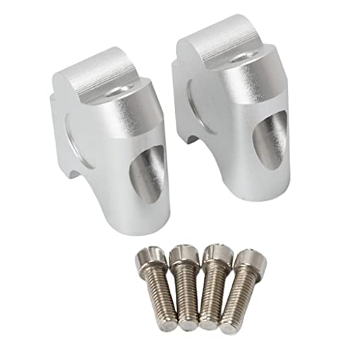 UJEAVETTE 7/8" 22mm Motorcycle ATV Dirt Bike Motocross Handlebar Risers Silver