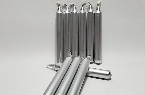 atorakushon Pack of 80 Silver Stick Candles Especially Healing Chakras Ritual Chime Candles Home Decor Diwali Decoration Birthday Festival Celebration