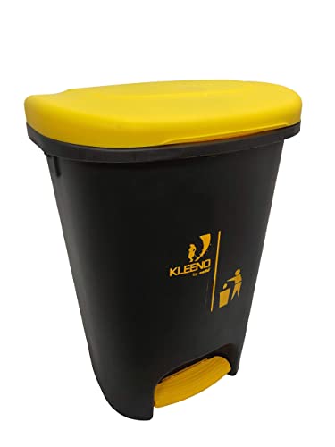 Cello Plastic Pedal Step-On Garbage Dustbin 50 Ltr, Black-Yellow