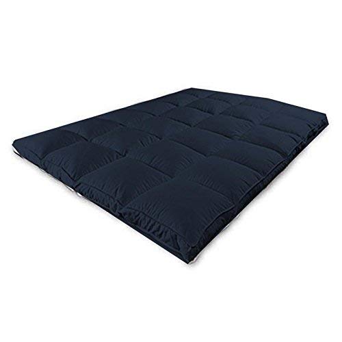 Jaipur Linen 3000 GSM Single Bed Finest Imported Super Microfiber Mattress Padding/Topper- 36 Inch X 75 Inch -Dark Blue