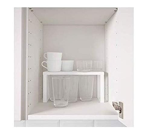 Ikea Alloy Steel Cupboard Cabinet Shelf Insert (White, 32x28x16 cm), Tiered Shelf