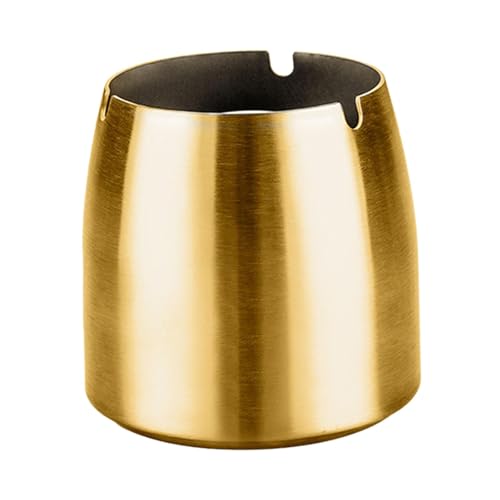 Tapered Ash Holder Portable Stainless Steel Ashtray for Villas Outdoor Patio Gold|Home & Garden|1 Stainless steel ashtray