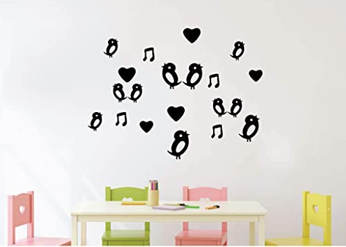 VVWV Love Birds Wall Stickers for Educational Kids Room School Office Living Room Study Room Home & Kitchen Decor L x H 80 x 30 Cms