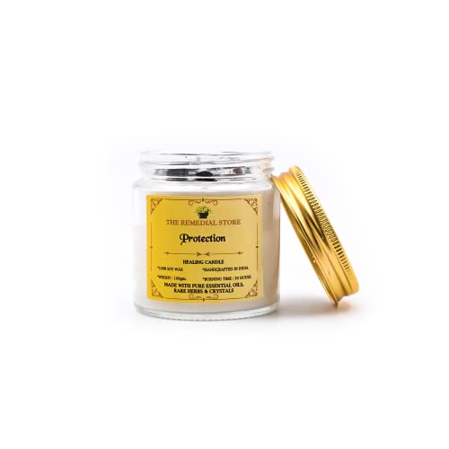 The Remedial Store Healing Ritual Money Candle | Luxury Fragrance | Therapy Candle | Glass Candle | Jar Candle | Soy Wax Candle | Smokeless Wax Candle | 30 Hours Burning Time (Protection)