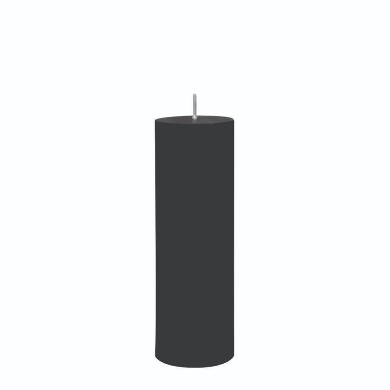 Ukiyo International - Black Round Pillar Candle Made of Natural Soy Wax Unscented Smokeless Long Burning Hours Candles (2x10 Inch)