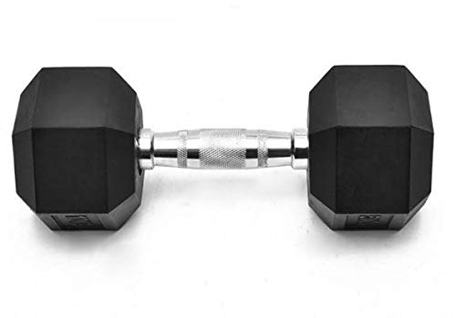 J MARQUE Rubber Coated Professional Hex Dumbbells (7.5 Kg X 2 Pcs = 15 Kg) ; Hex Dumbbells, Black