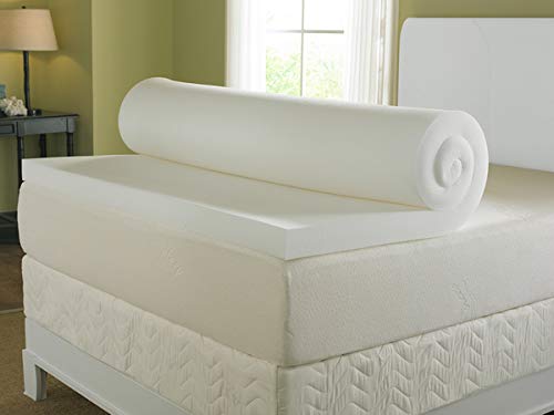 PumPum 1 Inch Memory Foam Mattress Topper with Premium Cover (72 X 35 X 1) White