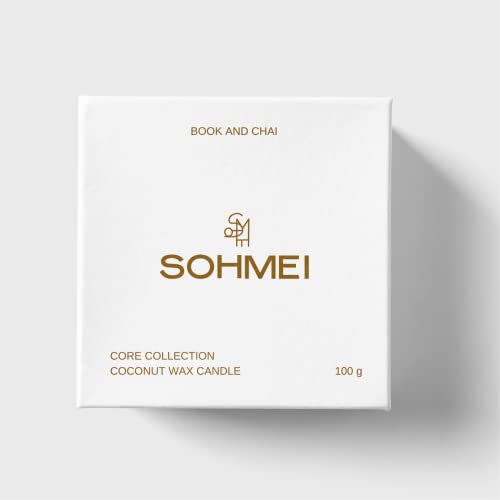 SOHMEI | Book and Chai | Coconut Wax Scented Candles | Cinnamon, Orange, Almond, Nutmeg (100 g)