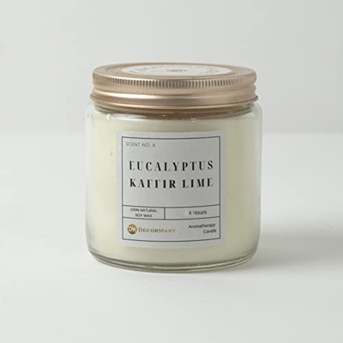 The Decor Mart Eucalyptus O Lime Scented Candle Jar with Lid