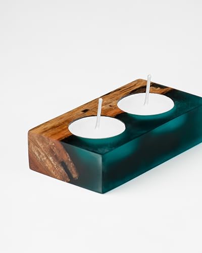 SILKEN Island Paradise Wood and Epoxy Tea-Light Holder