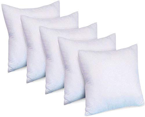 safunooza Microfiber Brand-Microfibre Filled Cushion,16X16 Inch,Set Of 5,White