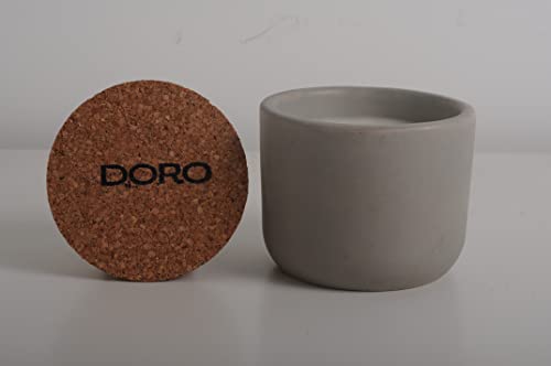 Doro Aromatic Premium Soy Wax Candle, Gray (Scents - Apple Cinnamon, Honeysuckle, Cupcake, Firewood) Ceramic, Burn time 25-30 hrs, Double Wick, 225 GMS (Cool Water (Fresh Collection))