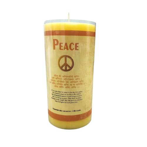 Chakra Candle, Lavender,Chamomile Aroma, Healing & Peace Candle 6" x 3", Stress Reduction, Mood Enhancement, Relaxation and Meditation, Aromatherapy for Calming Children, Diwali Gift