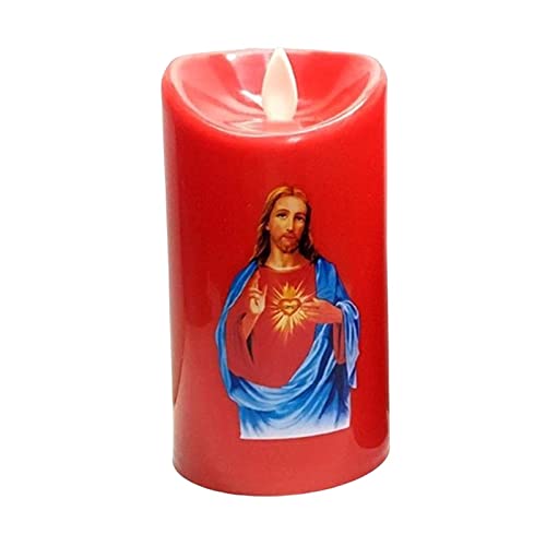 SAZ DEKOR Saint LED Candle Lamp Battery Operated for Christmas Sacred Heart