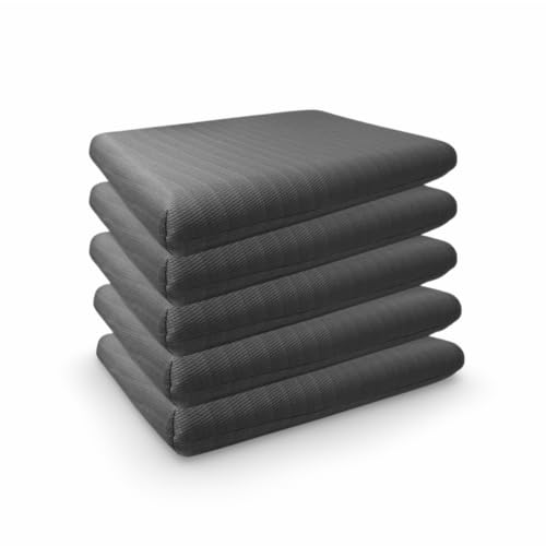 CUSHIO Premium Foam Pillow - 22"x14"x3" (Set of 5) Hypoallergenic Foam for Superior Comfort | Pressure Relief Foam Pillow | Free Removable Cover (Grey)