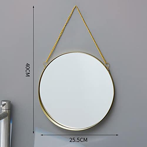 CALANDIS Wall Hanging Mirror with Chain Bedroom Gold Frame Home Bathroom Decor M