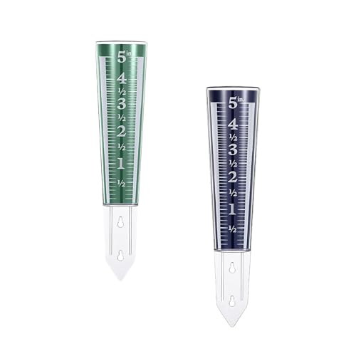 ATORSE Garden Rain Gauge Lawn Courtyard Patio Decorative Stake Water Measuring Tool Blue