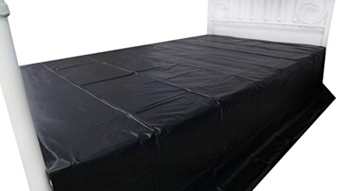 ClearUmm Bedding PVC Extra Deep Pocket Fitted Sheet, Cooling Bed Sheet, King Size (Black)