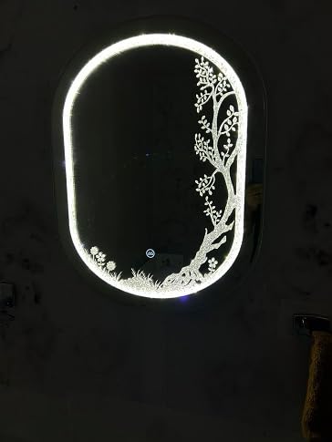 ARANAUT Arvind Sanitary Diamond Capsule Shaped Led Mirror with Touch Sensor. Silver Light Mirror.