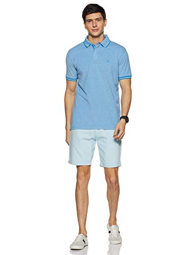 Allen Solly Men's Regular Fit Polo (ASKPQRGF701338_Medium Blue_M)