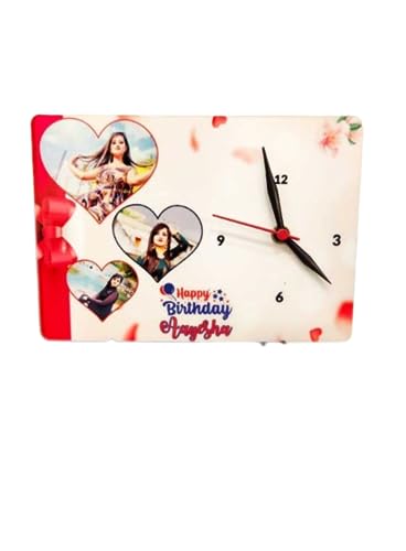 Personalized Happy Birthday Table Clock with 3 of Your Favorite Pictures…
