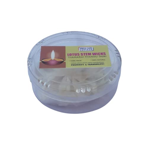 Thamarai thandu thiri/Lotus Wick for Pooja at Home Pooja Wicks, lamp Wicks (Pack of 20 pcs)