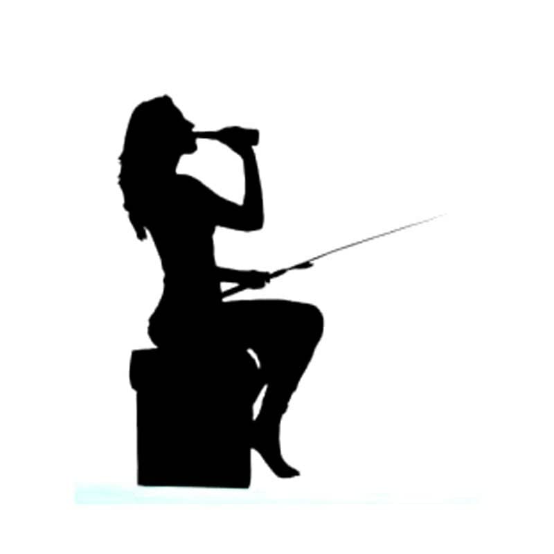 GADGETS WRAP Vinyl Wall Decal Sticker Funny Fishing Girl Vinyl Car Sticker