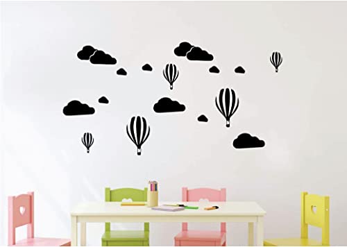 VVWV Clouds and Parachute Wall Stickers for Office Living Room Kids Room Home & Kitchen Decor L x H 100 x 40 Cms