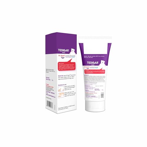 B4 Nappi Cream TEDIBAR B4 Nappi Diaper Rash Cream for Babies 75g | Forms protective layer from faecal irritation | Soothes and moiturises baby's Nappy Area | Clinically Recommended - By Torrent Pharma