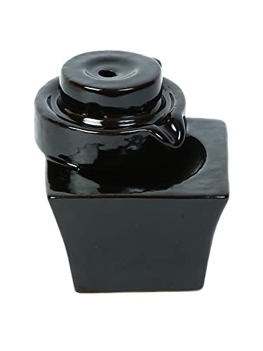 TAYHAA Black Resin Smoke Fountain with Backflow Incense Cone