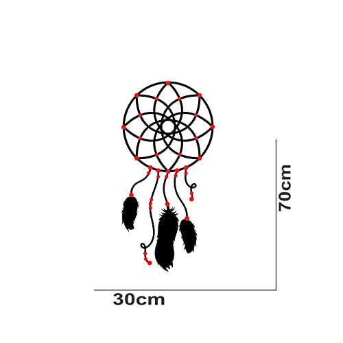 VVWV Flower Dream Catcher Wall Stickers for Living Kids Girls Boys Bedroom Home & Kitchen Hall Wall Vinyl Decor L x H 30 x 70 Cms