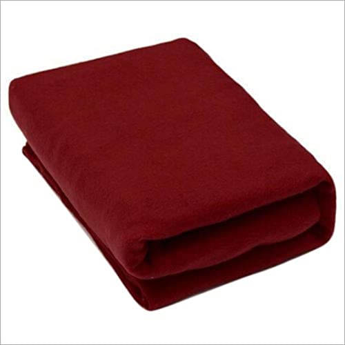 Neekshaa All Season Solid/Plain Light Weight Polar Fleece Single Bed Blanket (152 x 228 cm, Red)