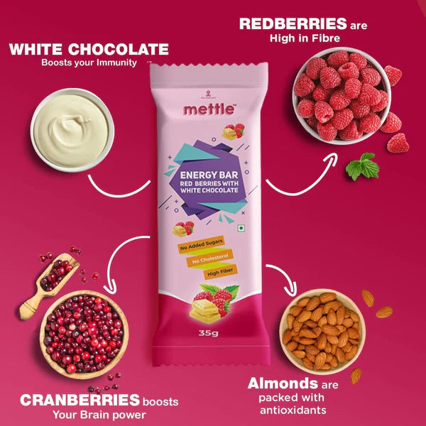 GetmyMettle Red Berries with White Chocolate Energy Bars