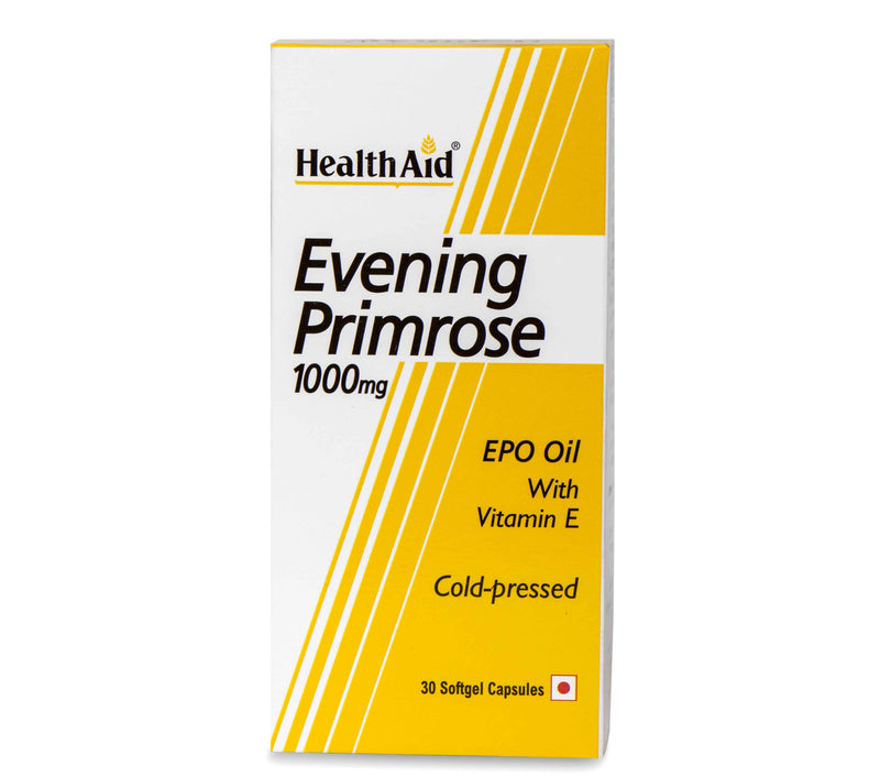 HealthAid I Evening Primrose Oil 1000 mg With Vitamin E I 30 Softgel Capsules