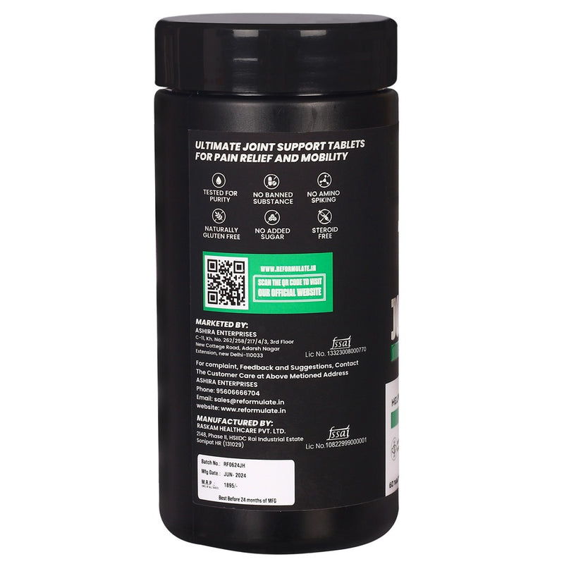 Reformulate I Joint Health I Relieves Joint Pain I Helps Manage Joint Distress I Bone Health I Supports Cartilage Repair I Improves Joint Mobility I Enhances Bone Health I Nutraceutical I 60 Tablets