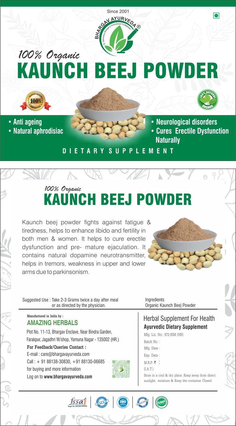 Dr.Bhargav's Hammer of joy 30 Capsule & Kaunch Beej Powder 100 gms