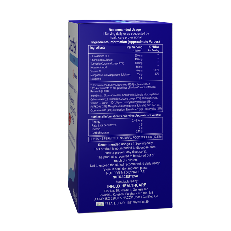 HealthAid I Osteoflex I Glucosamine HCI I Chondroitin Sulphate I Turmeric I Hyaluronic Acid I Vitamin C I Manganese I 90 Tablets