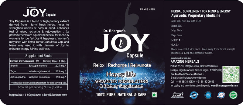 Dr.Bhargav's Hammer of joy 60 Capsule & Joy Tablet 60 Tablet