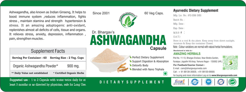 Dr.Bhargav's Kaunch Beej 60 Capsule & Ashwagandha 60 Capsule