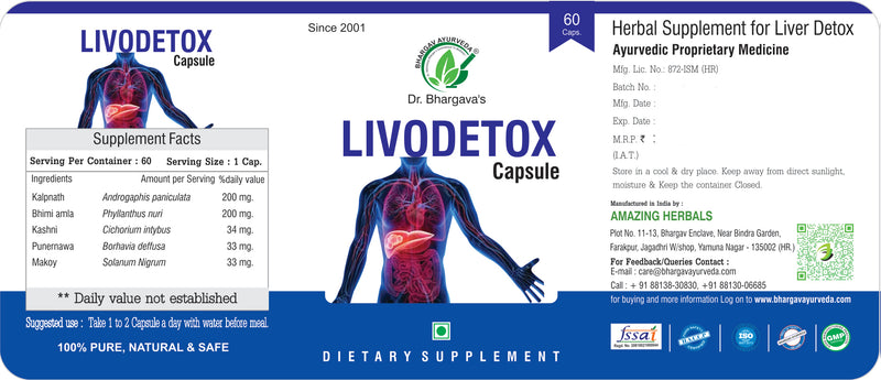 Dr.Bhargav's Livo Detox 60 Capsule & Arjun 60 Capsule