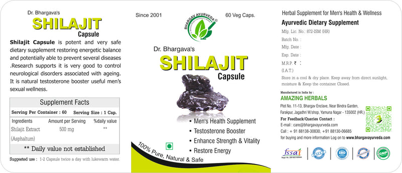 Dr.Bhargav's Shilajit 60 Capsule & Ashwagandha 60 Capsule