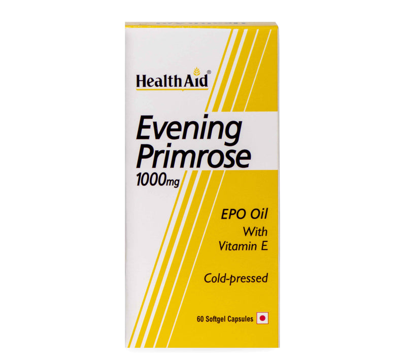 HealthAid I Evening Primrose Oil 1000 mg with Vitamin E I 60 Softgel Capsules