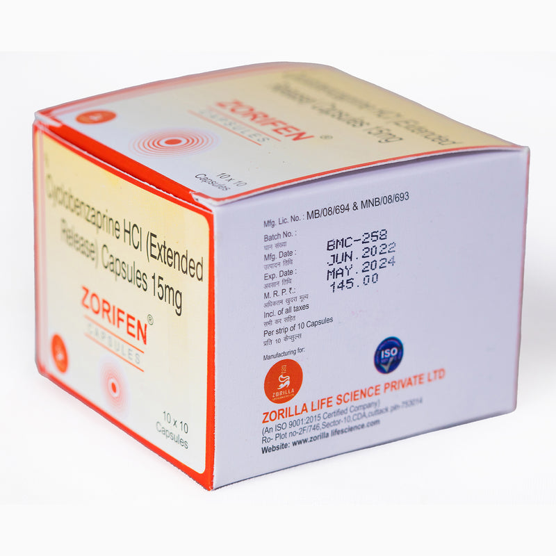 Zorifen Cyclobenzaprine HCI 10 Capsules 15mg