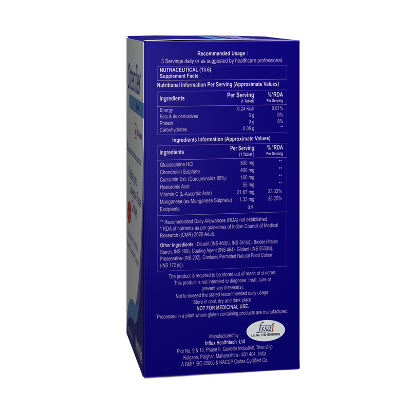 HealthAid I Osteoflex I Glucosamine HCI I Chondroitin Sulphate I Turmeric I Hyaluronic Acid I Vitamin C I Manganese I 30 Tablets