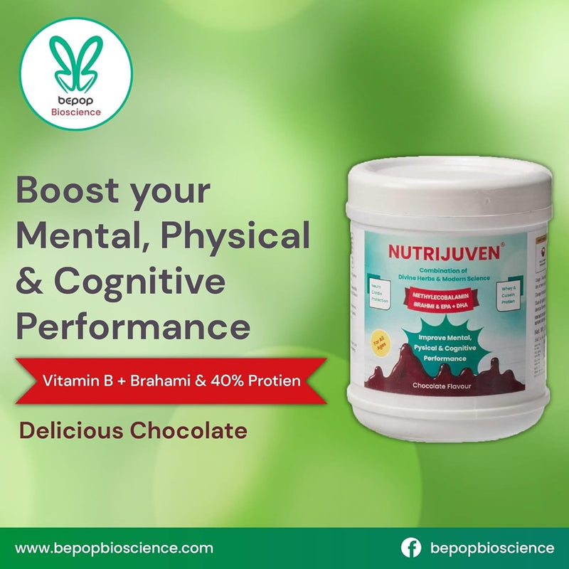 Nutrijuven-A Complete Nutrition I Divine Hearbs I Whey I Casin protein I Milk Protien I EPA I DHA I Methylcobalamin I Brahmi I Ashwagandha I Spirulina I Multinminerals I Multivitamins I 200gm