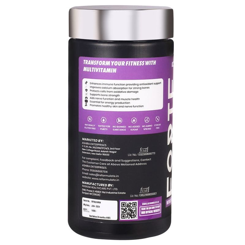 Reformulate I Forte I Fem I Multivitamin I Boosts Energy & Mood I Supports Bone Health I Supports Immunity I Nutraceutical I 60 Tablets