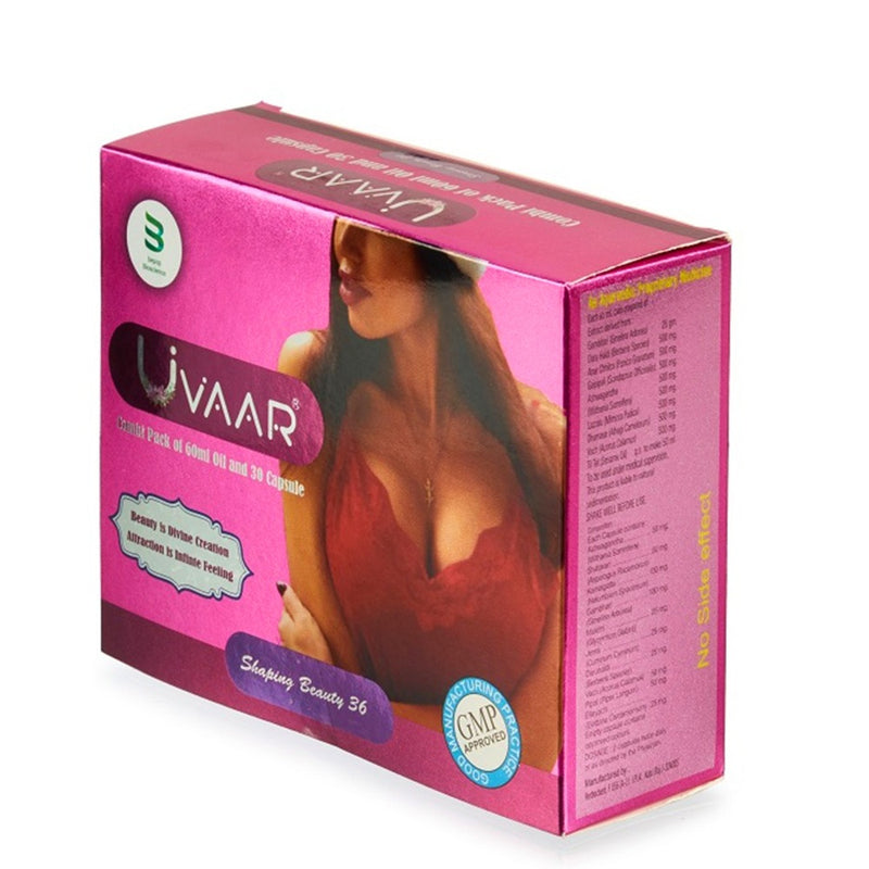 Uvaar I Breast Oil for Women I 60 ML & 30 Capsules