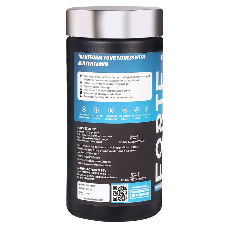 Reformulate I Forte I Men I Multivitamin I Boosts Energy & Mood I Supports Bone Health I Supports Immunity I Nutraceutical I 60 Tablets